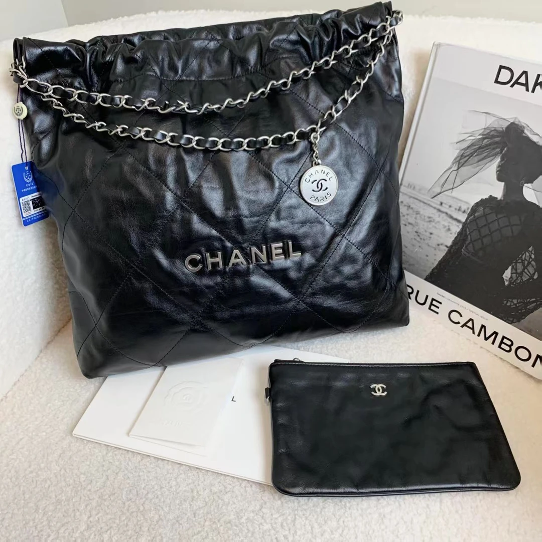 99新 Chanel/香奈儿 壹臻/黑银22bag中号包 79046184