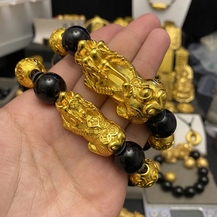 高端定制空心厚壁貔貅手串大小号可选（火烧版）