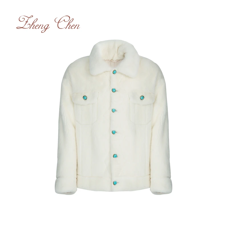 （高端黑标）公子风绿松石哥本哈根紫金级水貂夹克 QH96209