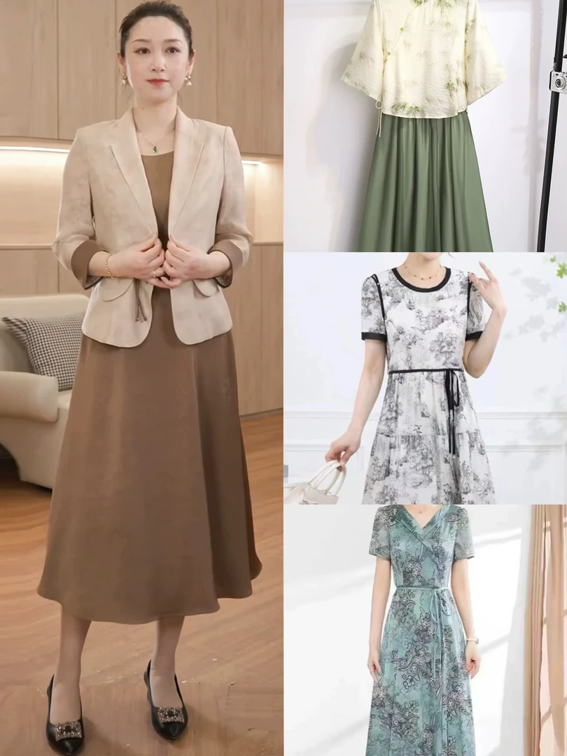【301-312】现货新款气质时尚春夏秋冬中长款优雅显瘦连衣裙
