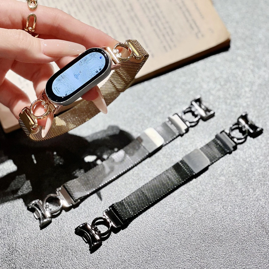 【金箍】适用小米手环9表带8磁吸7/6金属米兰尼斯3/4透气女生ins风