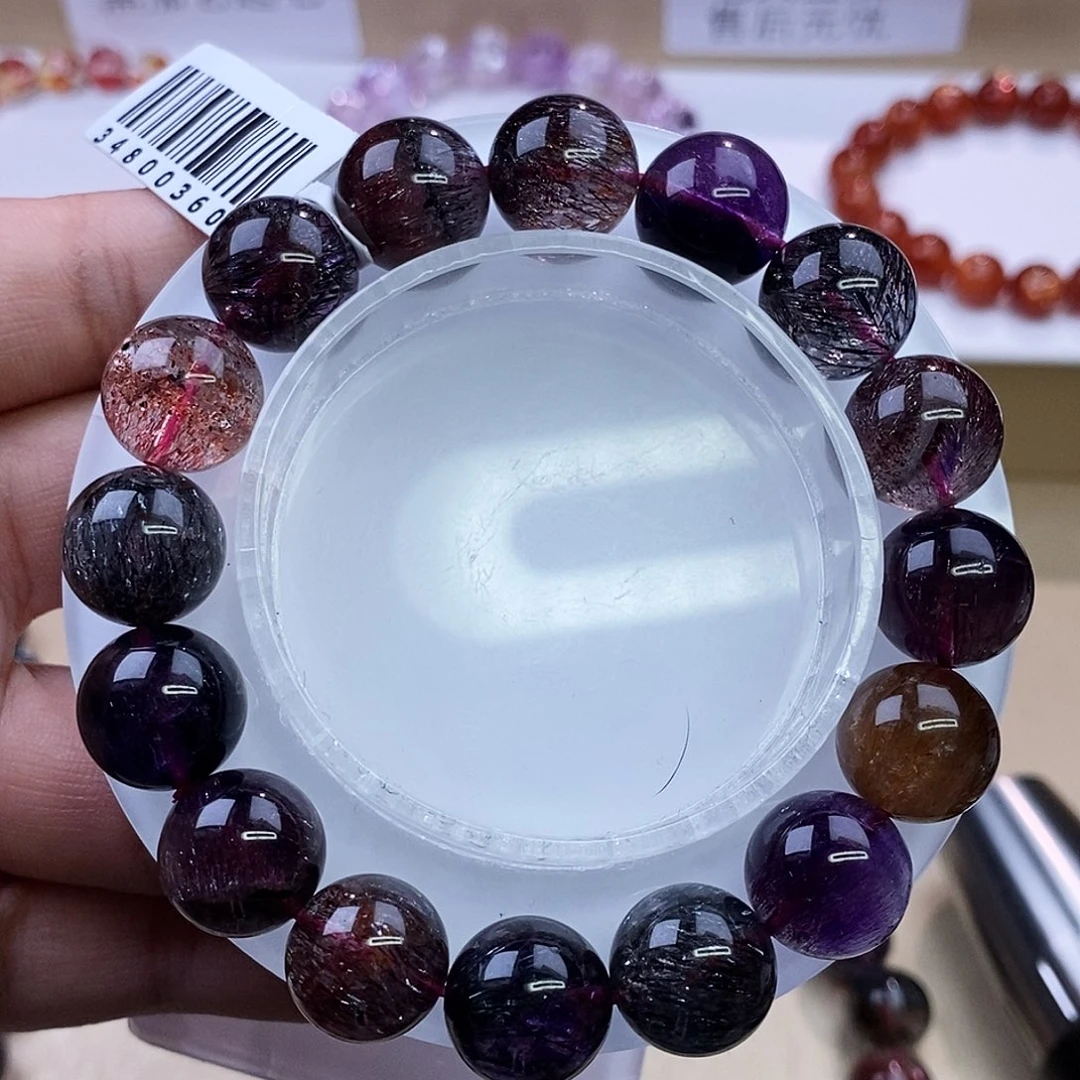 水晶手链未镶嵌黑加仑超七12+m