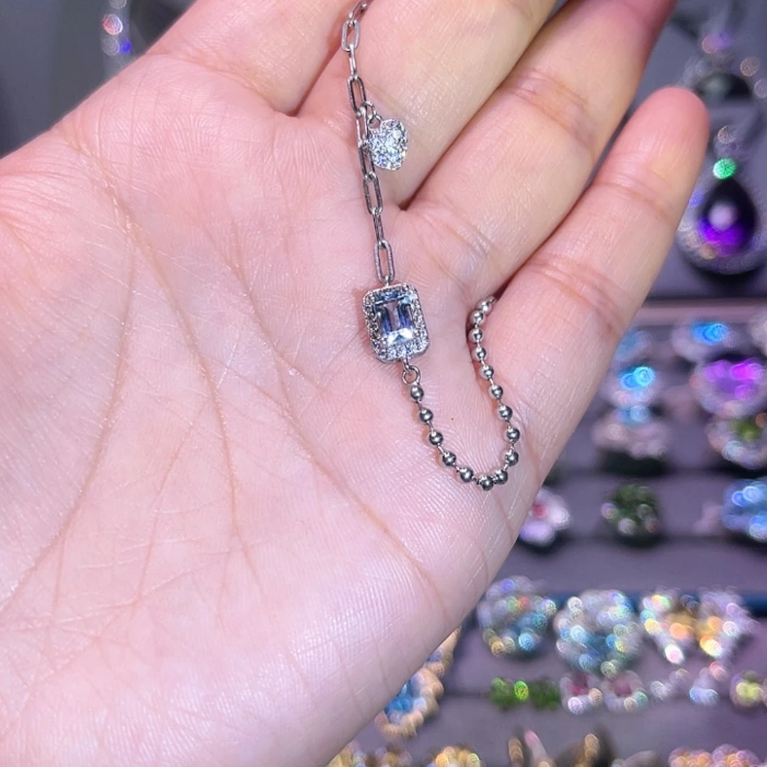 【闪购商品】海蓝宝石手链银S925镶嵌