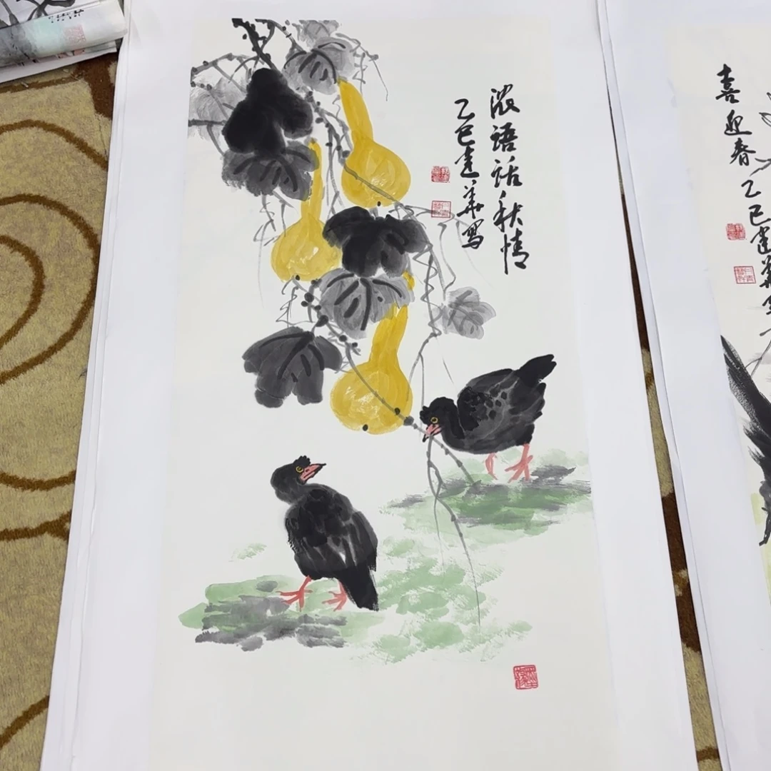 国画郭建华三尺花鸟艺