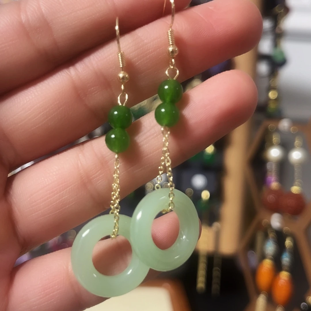 锆石纯铜925银耳饰