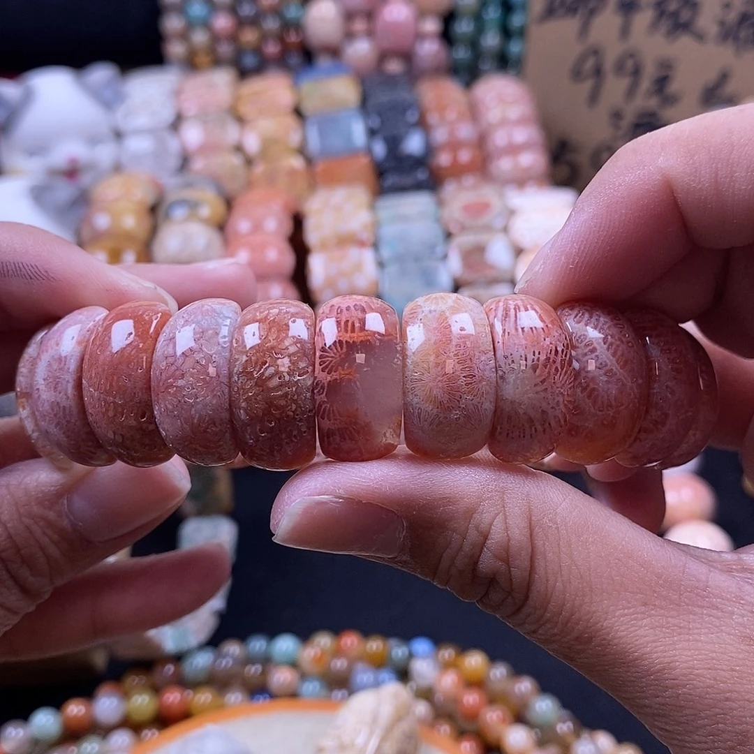 硅化珊瑚（珊瑚玉）手牌未镶嵌21