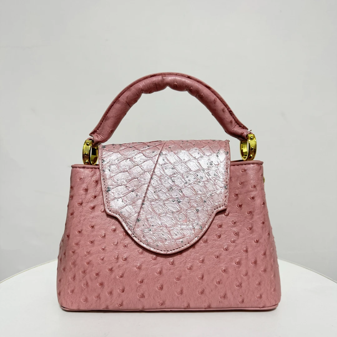 春季新款粉色百搭高级手提斜挎包