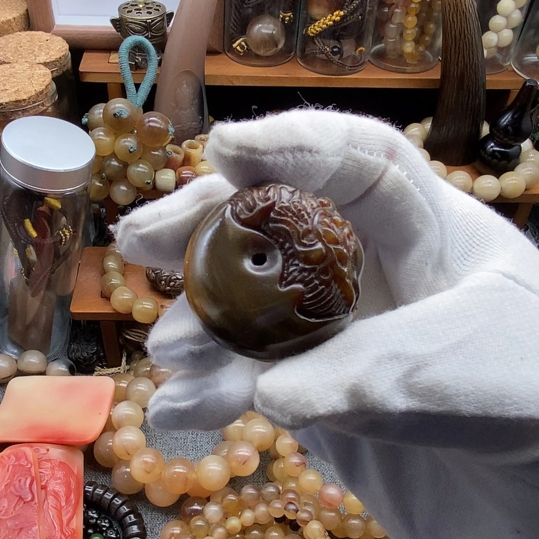 布艺非金属非洲黑水牛角平安扣项链吊坠