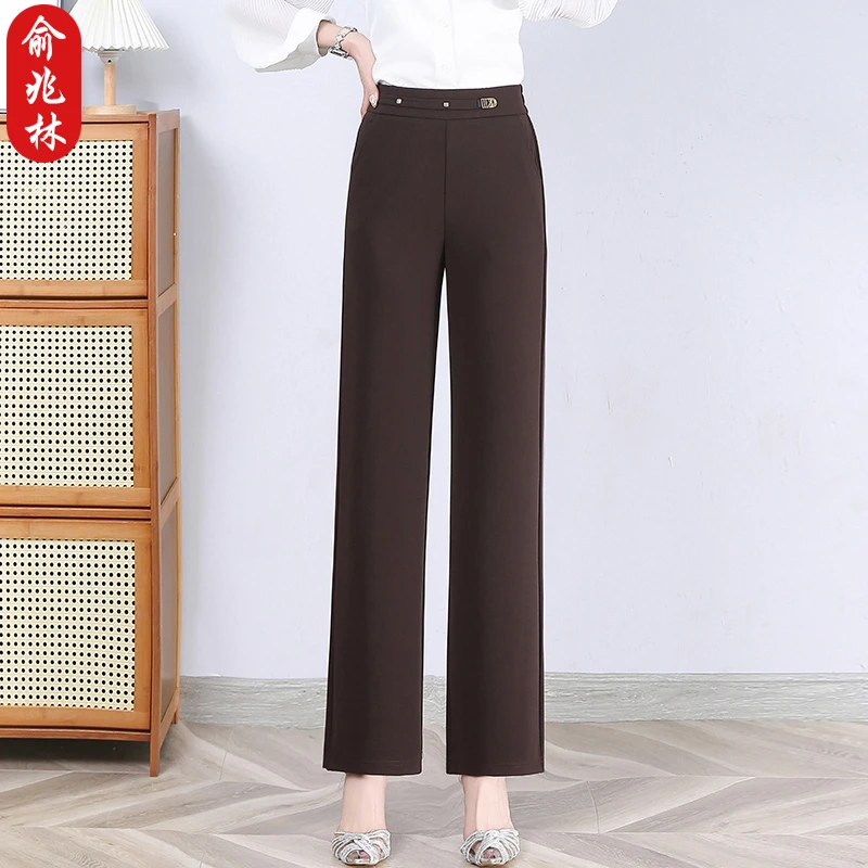 俞兆林中老年人女春秋直筒裤新款中年妈妈春季西装裤高级感休闲裤