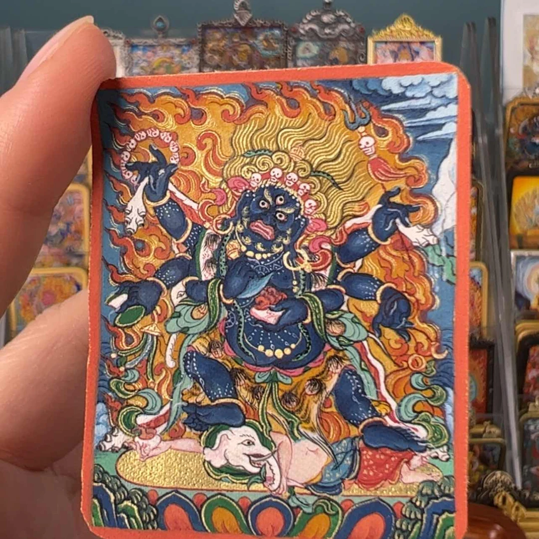 【闪购商品】吊坠梁*大黑天唐卡绘画作品