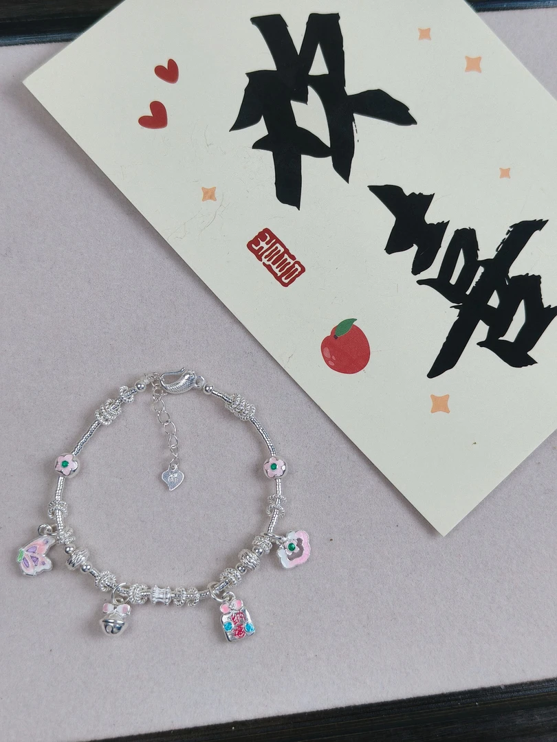 足银手链 纯银手链银饰定制专属链接DIY 卡通可爱手工礼物
