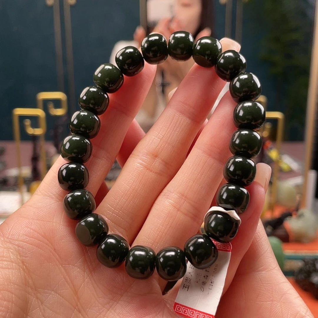 手串未镶嵌和田玉沙枣青卡9.10老型