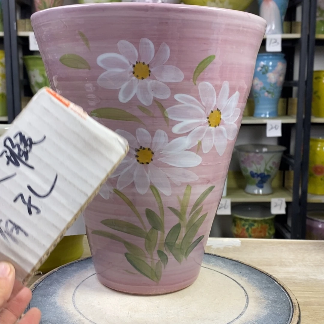 景德镇手工手绘陶瓷花盆