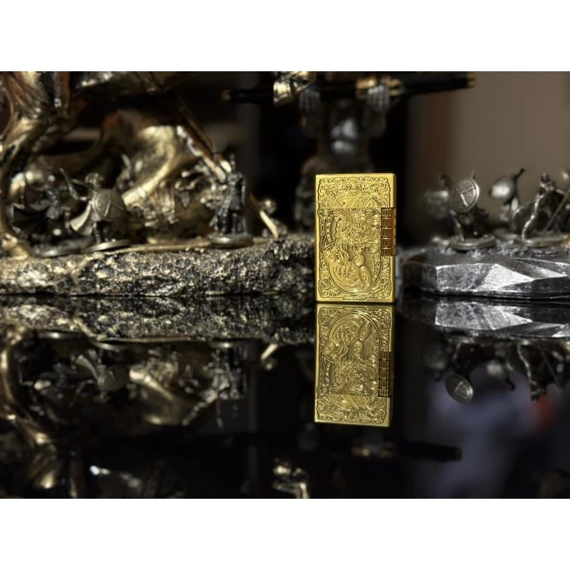 朗声侧滑招财貔貅（金色）L充气打火机