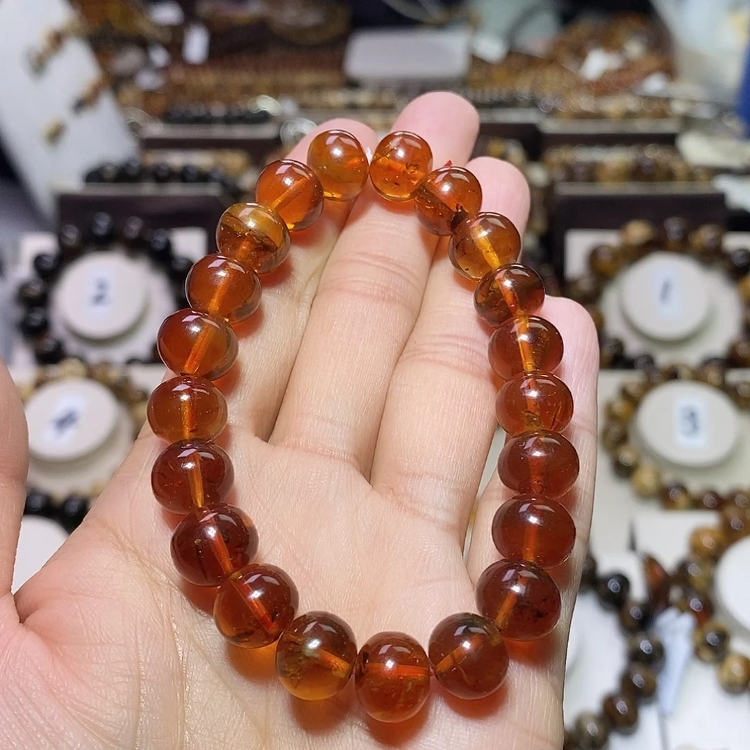 琥珀未镶嵌裸石豆油红10福利