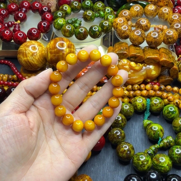 松木琥珀木文玩手串