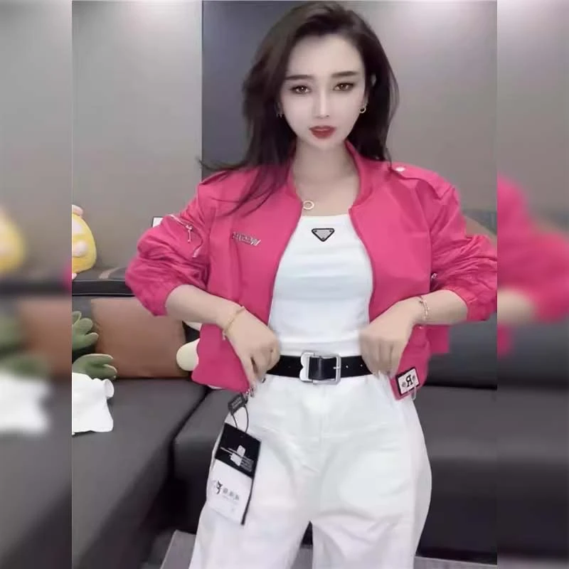 时尚立领棒球服春装女款2025年新款宽松减龄百搭运动风夹克短外套