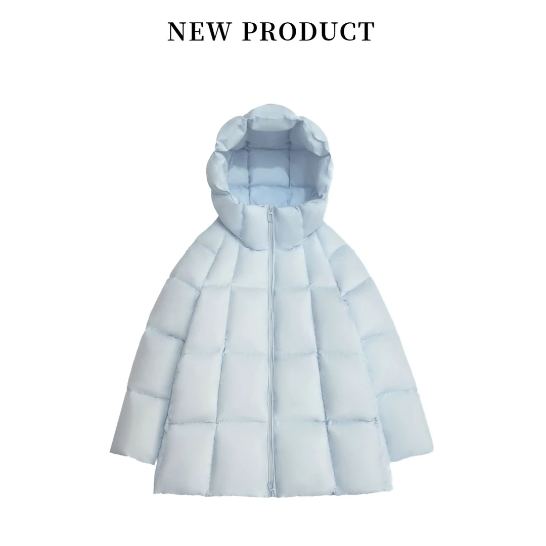 羽绒服女中长款2024年新款90白鸭绒美拉德超轻加厚泡芙冬外套3318