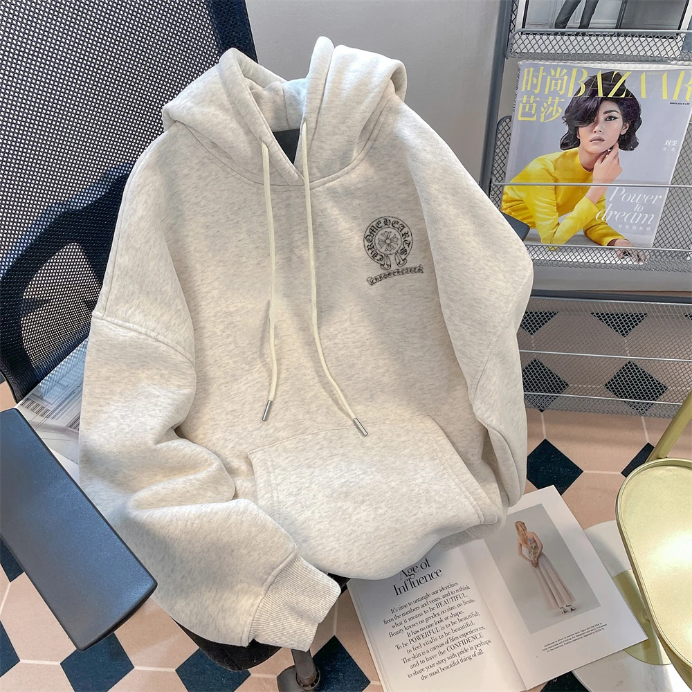 特大码300斤潮牌字母印花连帽卫衣冬季hiphop加绒加厚大码男外套