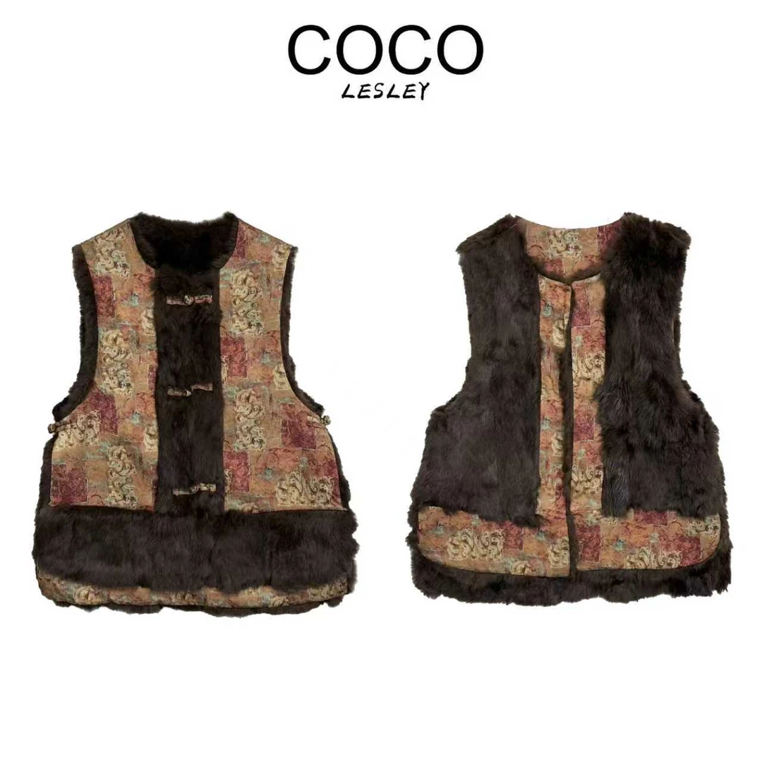 【COCO LESELY】网红民族风外套刺绣双面双穿时尚马甲 ——唐三彩马甲