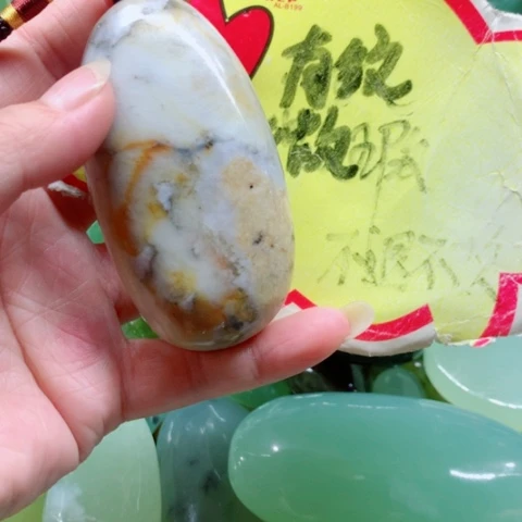未镶嵌蛇纹石玉手把件