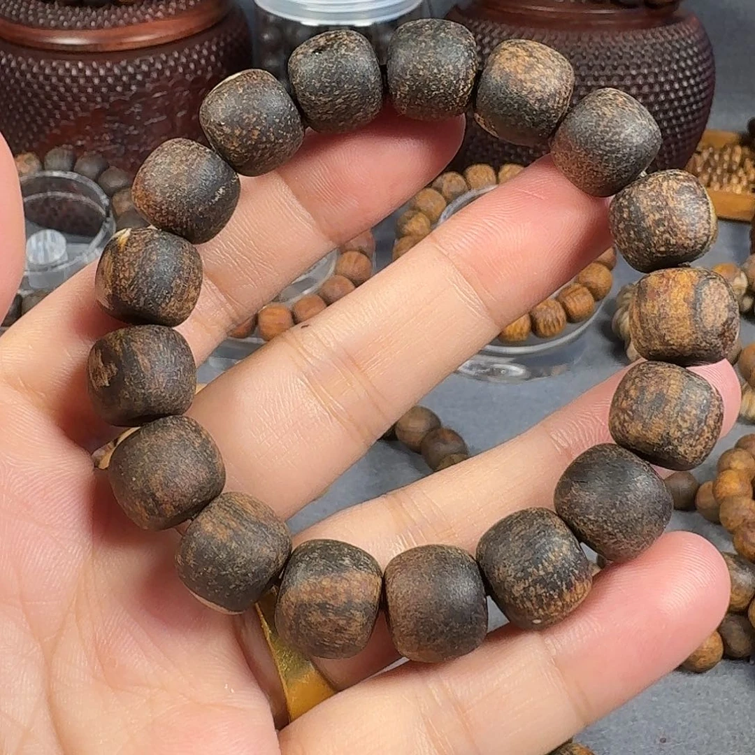 贡木1213印贡粗抛黑油龙鳞妖花