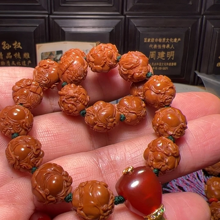天***娃手串橄榄核十八群仙