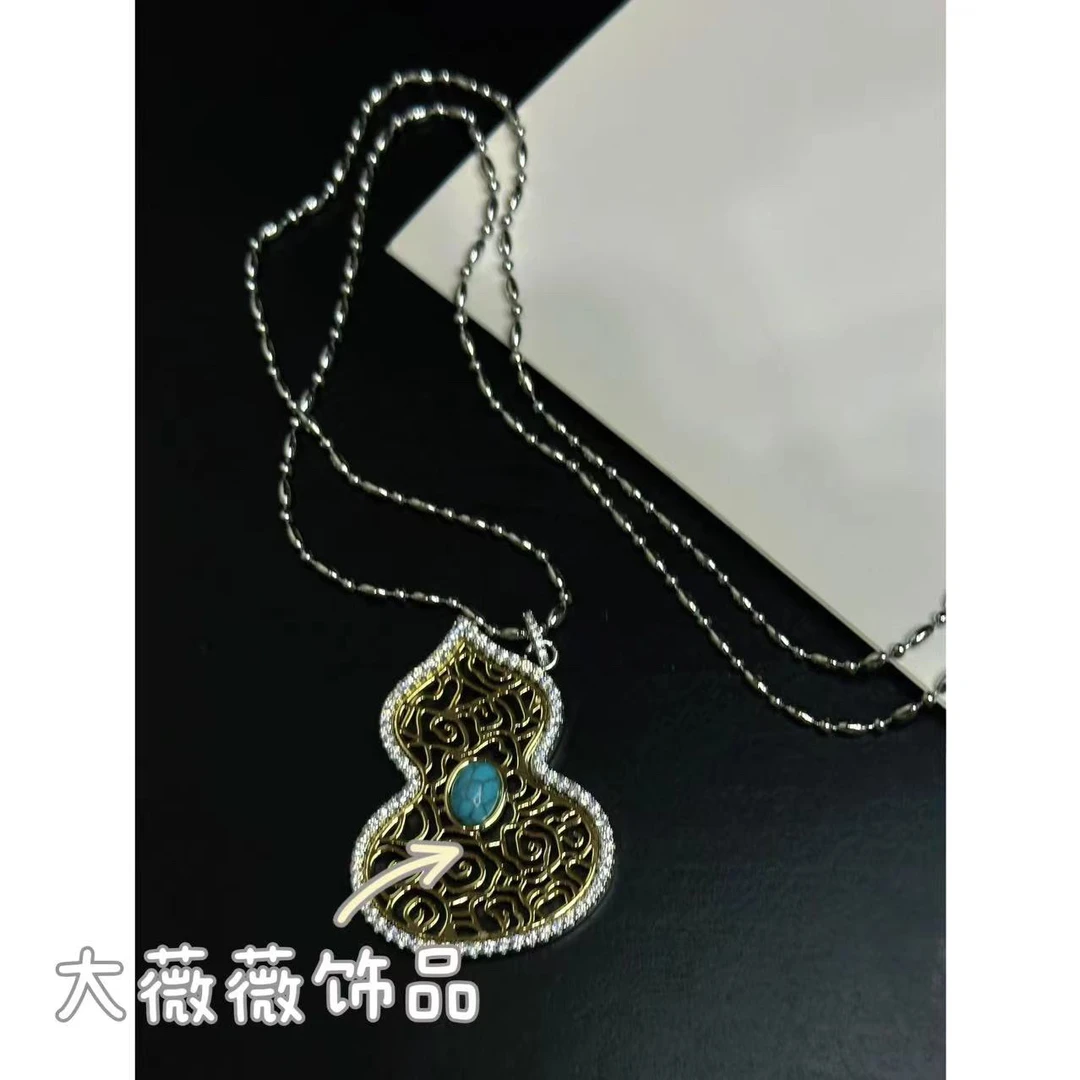 铜合金项链 新中式镂空葫芦长项链-4792