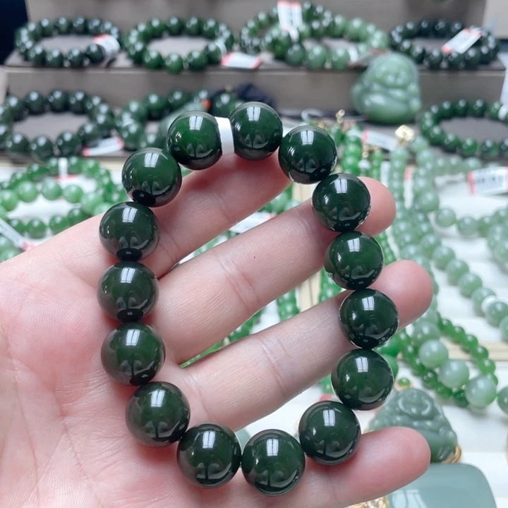 手链未镶嵌和田玉（碧玉）