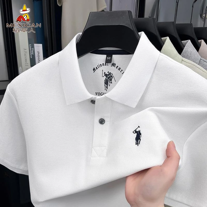 Mexican/稻草人男士纯棉polo衫休闲短袖t恤夏季商务翻领短袖男t恤