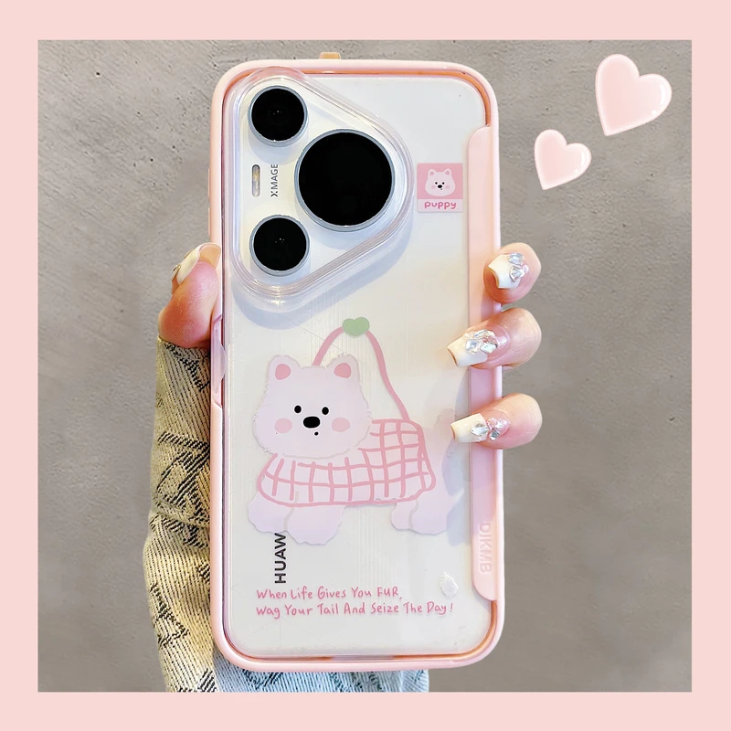 适用华为pura70pro+手机壳可爱网格袋狗狗猫咪mate70/60pro苹果16