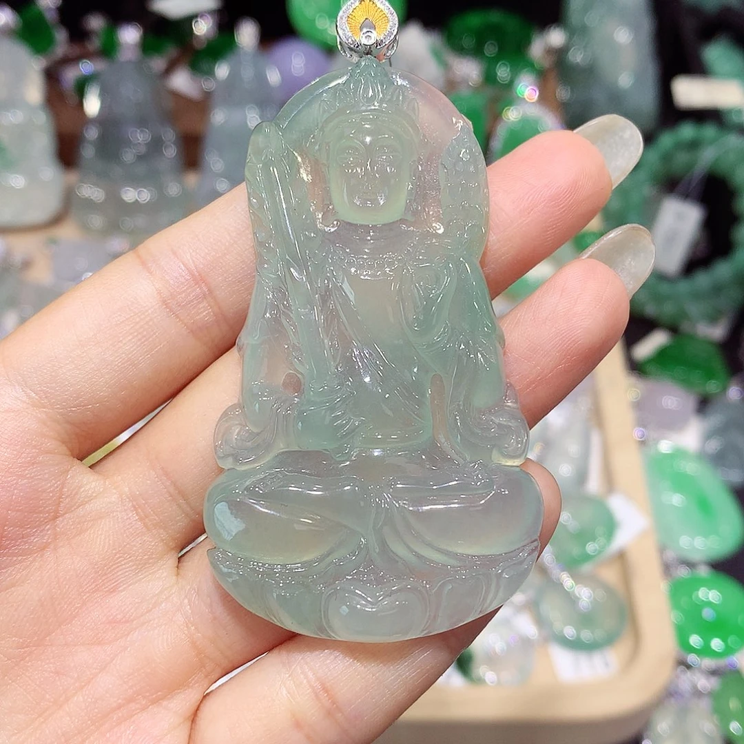 翡翠18K金镶嵌颈饰虚空赞