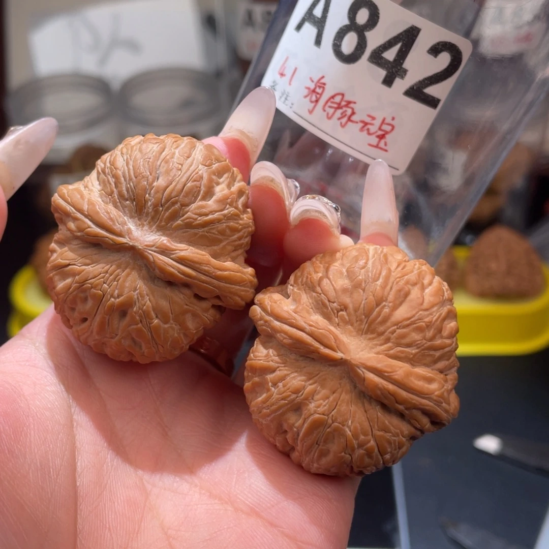 T***T41全品海豚头元宝文玩核桃