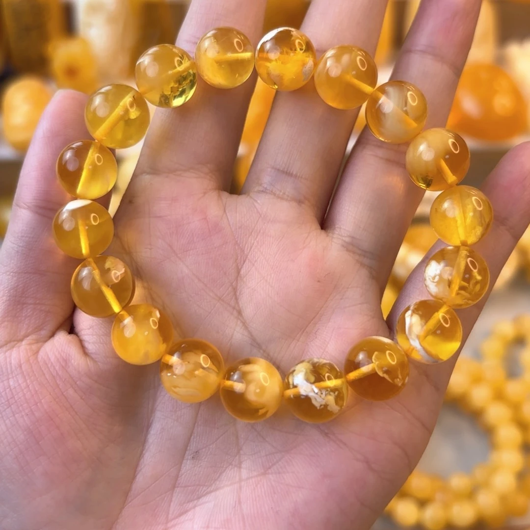 琥珀颈饰未镶嵌蜜蜡
