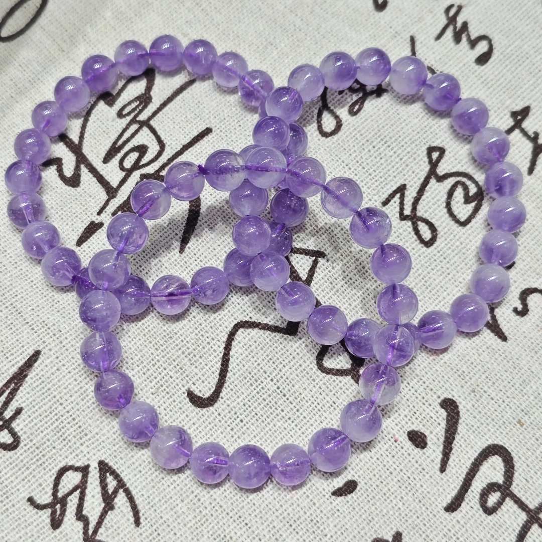 天然紫水晶薰衣草单圈水晶手链 多样性发一件 多尺寸 约6-8mm