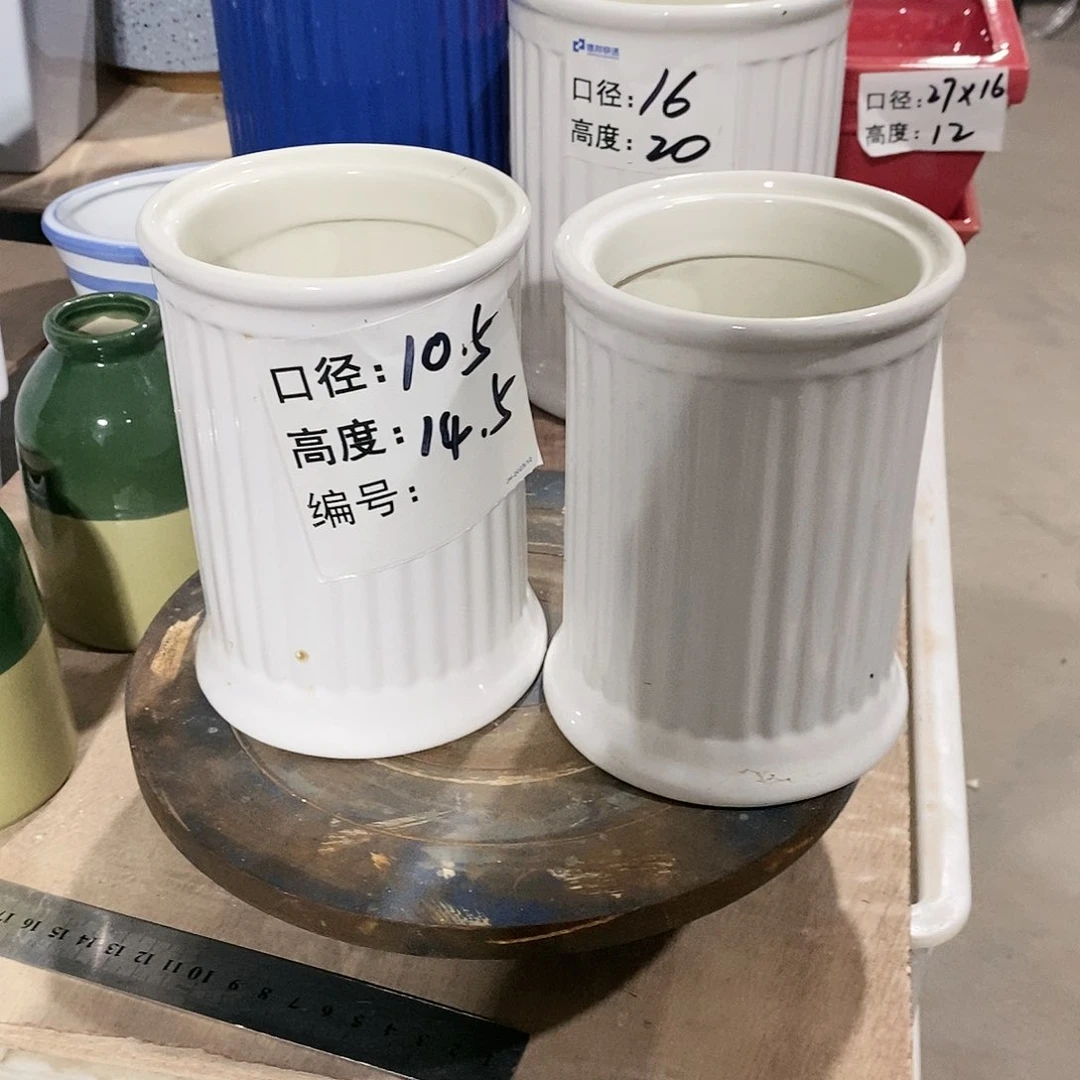 【闪购商品】微瑕花盆-罗马柱10×15-2个白