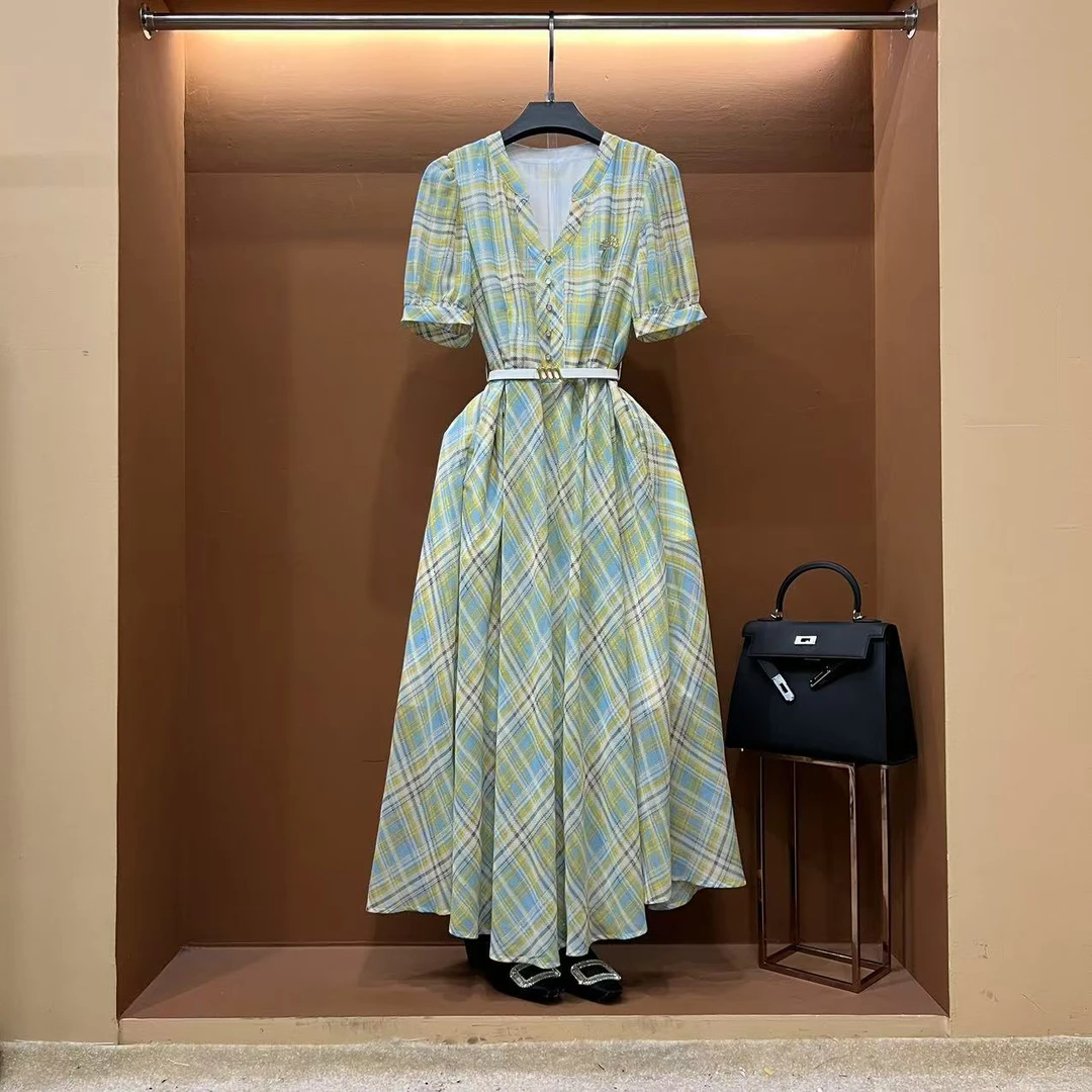 【漫】春夏丨设计师轻奢法式印花女士连衣裙 GS-56031