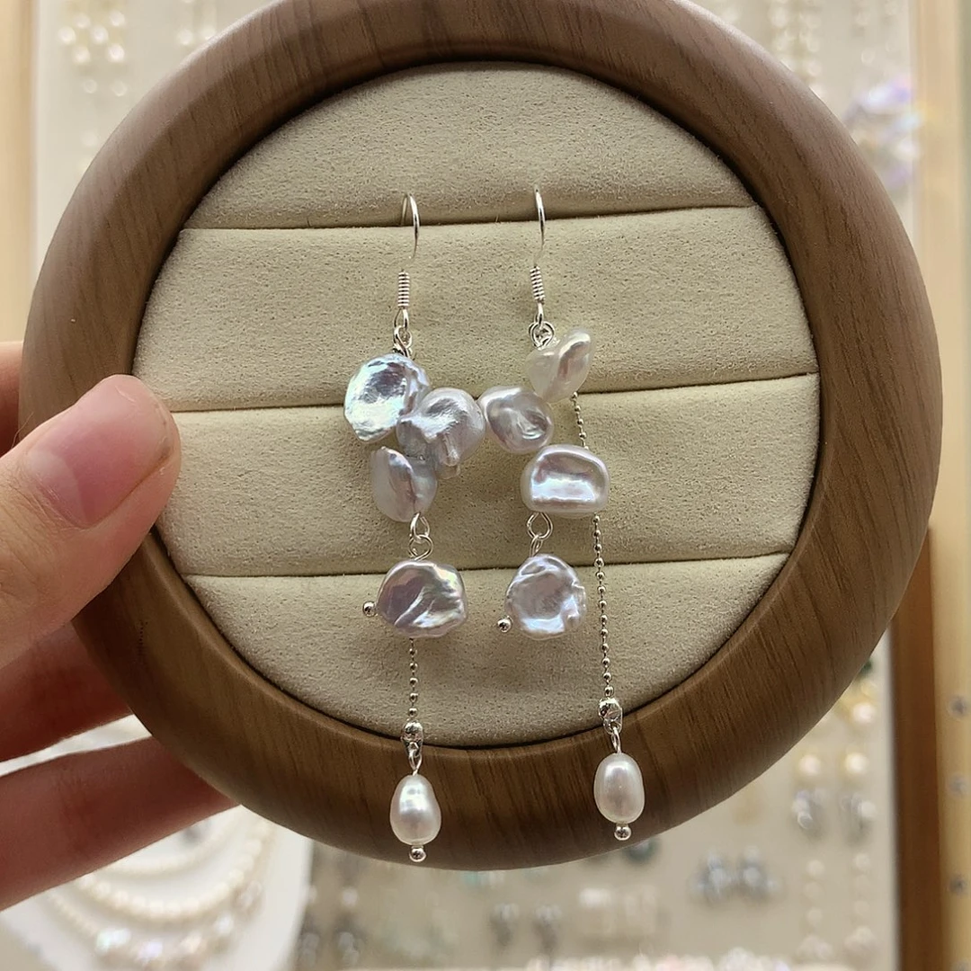 耳饰淡水珍珠银S925镶嵌