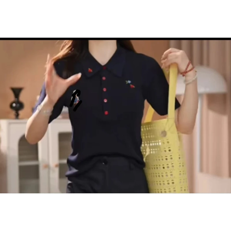 【俏皮减龄5】定制休闲新款百搭T恤女时尚夏季翻领POLO衫薄