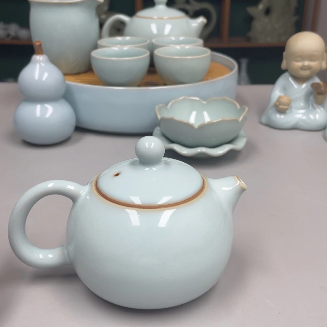那****瓷天青色瑕张君老师西施壶