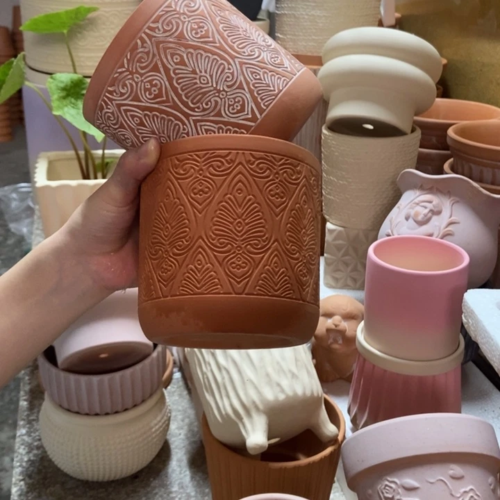 12×12几何直筒复古+红陶2个