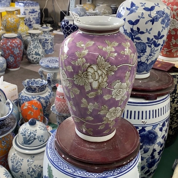 摆件手绘陶瓷彩绘萝卜花瓶