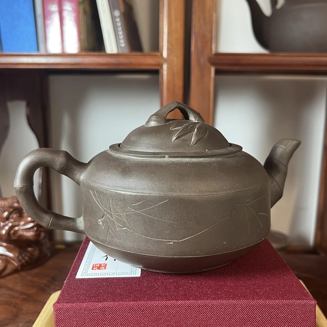 【精品紫砂】-lot065-老一厂90年代-紫泥-紫砂壶