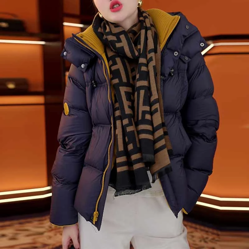 【蓝调时刻】南北行2026新款潮流外衣针织领袖口翻边撞色气质短外套