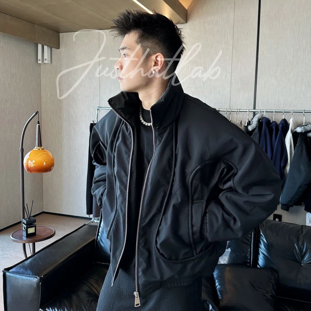 新年战袍冬季美式立领短款Bomber重工夹克加厚棉服外套男女同款