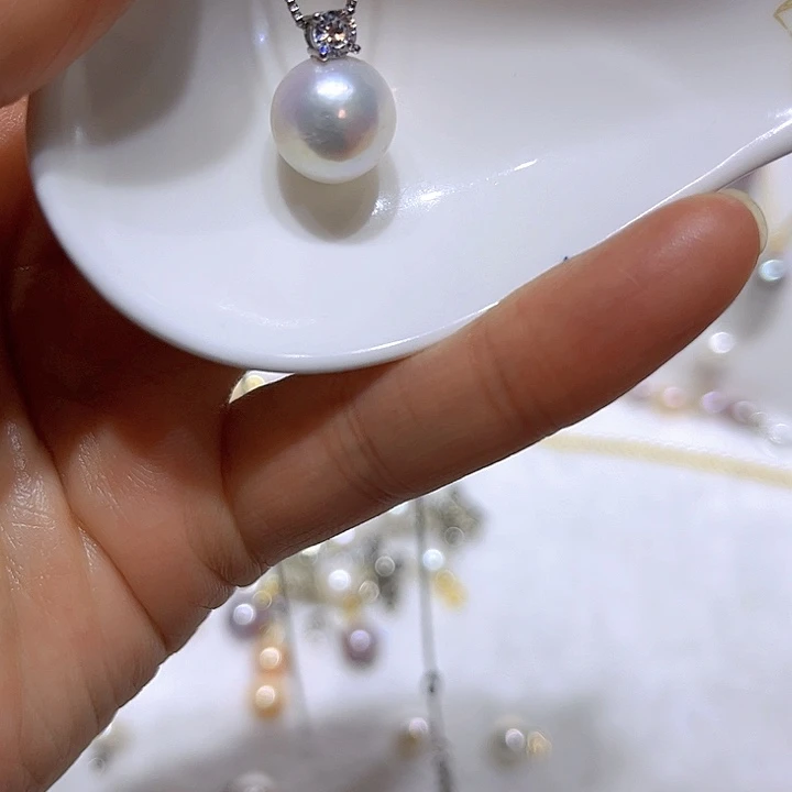 淡水珍珠白珠银色戴妃合金