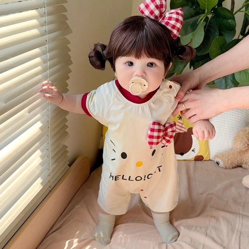 短袖婴儿衣服薄款夏季超萌连体衣新生儿哈衣宝宝外出夏装爬服