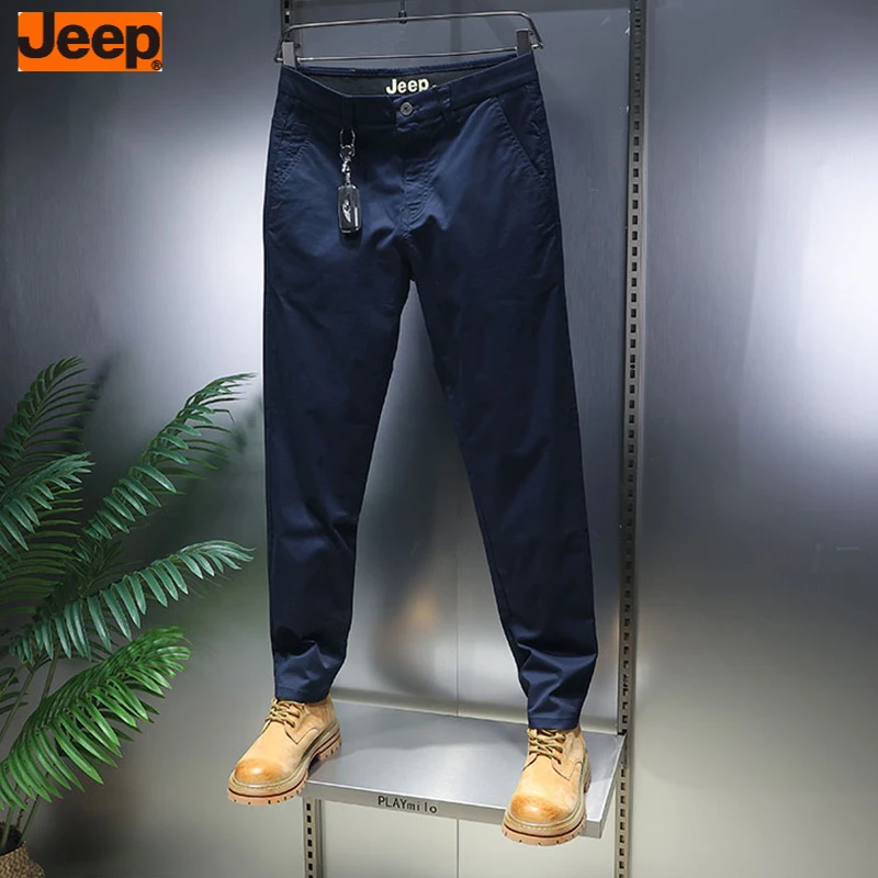 JEEP吉普专柜同款百搭商务薄款男款休闲裤夏季爆款修身男士直筒裤