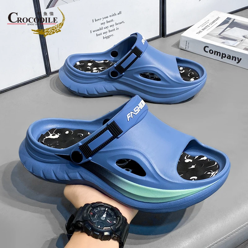 鳄鱼恤潮拖春季新款时尚凉拖鞋轻便柔软防滑耐磨户外两穿休闲凉鞋