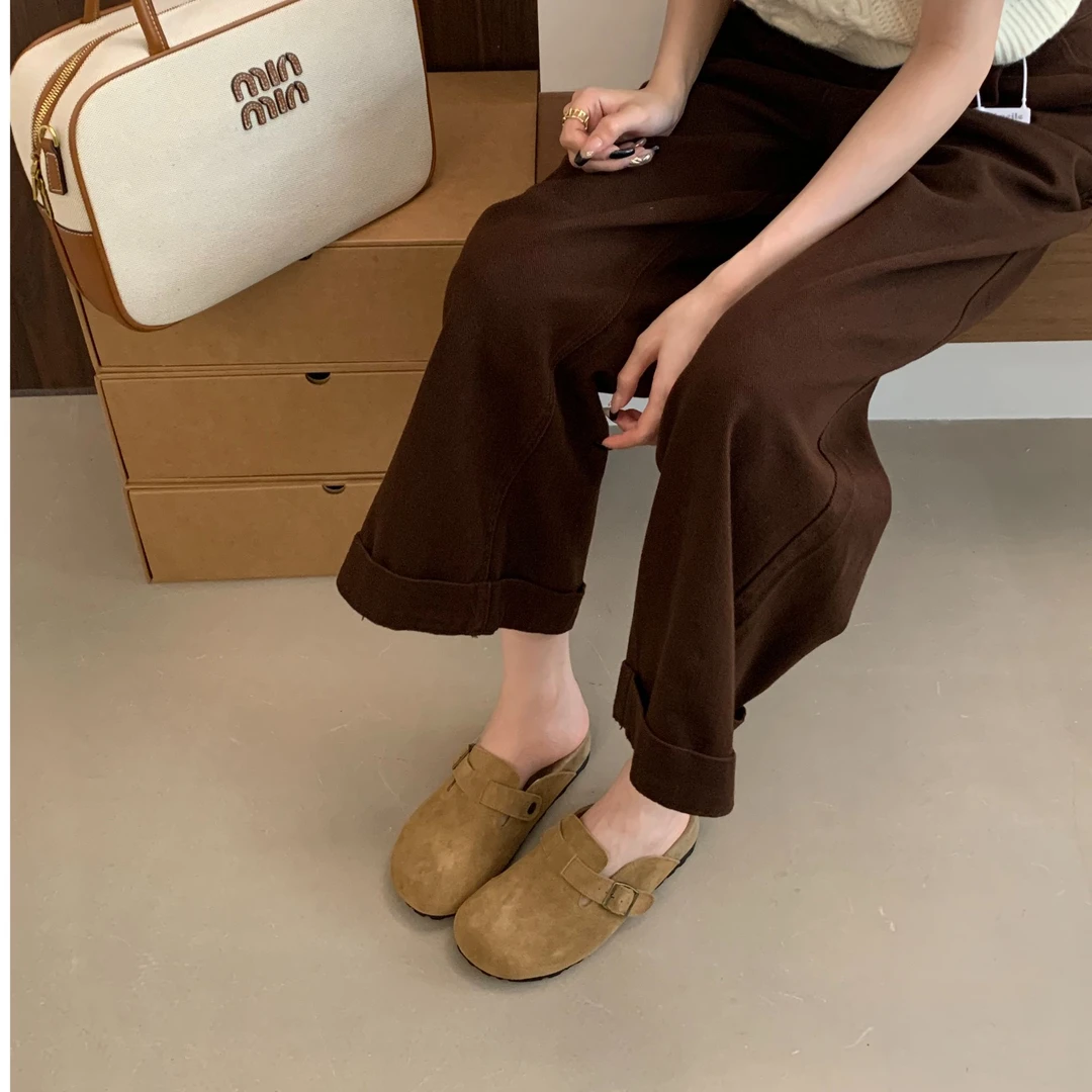 YPP!【百搭勃肯鞋】秋冬B备 复古百搭绒面懒人一脚蹬勃肯鞋半拖